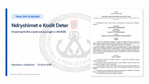 Takim informues  mbi ndryshimet e Kodit Detar.
